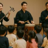 和楽器と子供たち