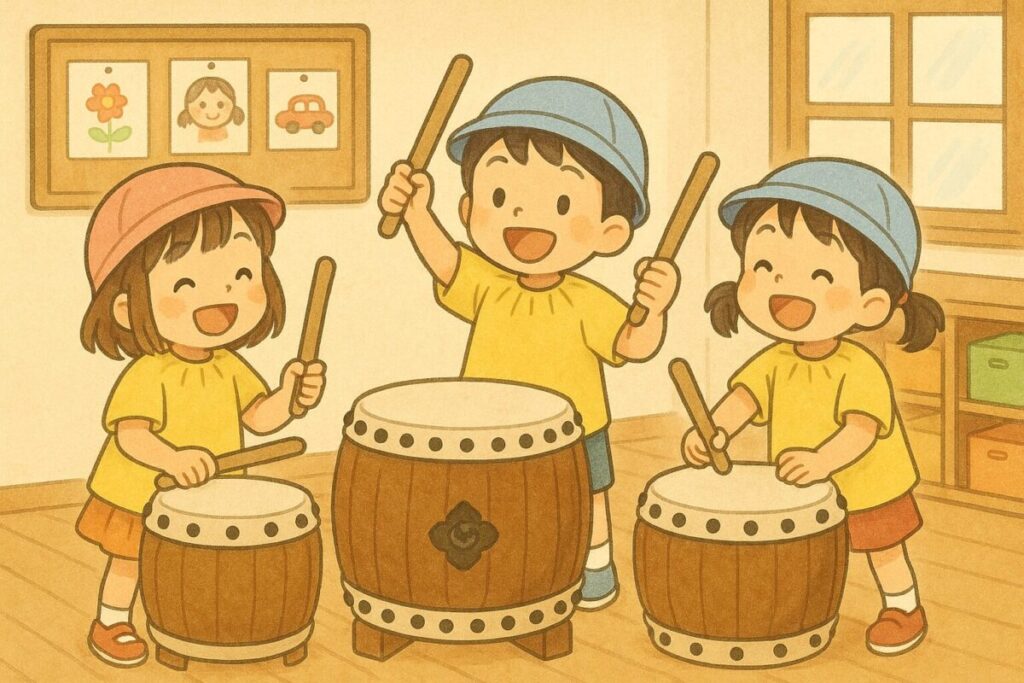 保育園で和太鼓体験