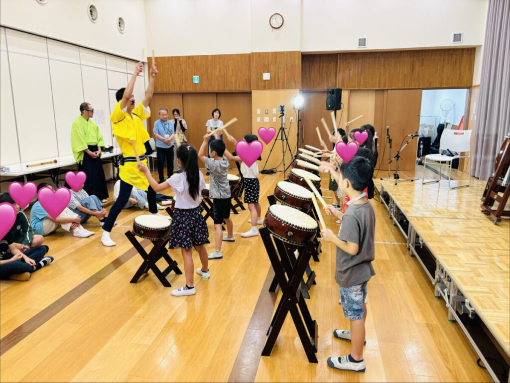 放課後児童クラブイベント和太鼓体験
